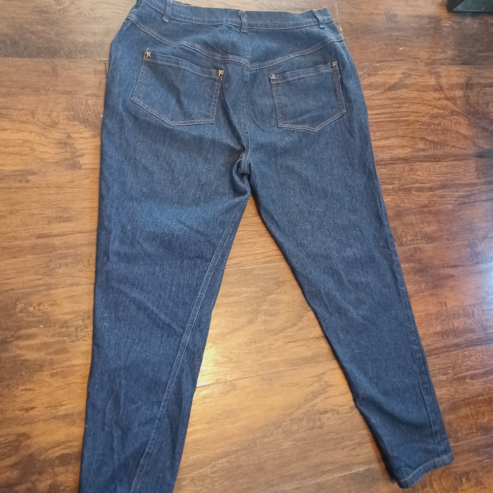 Unique Vintage Dark Denim High Waisted Cigarette Pants Jeans - Picture 5 of 5